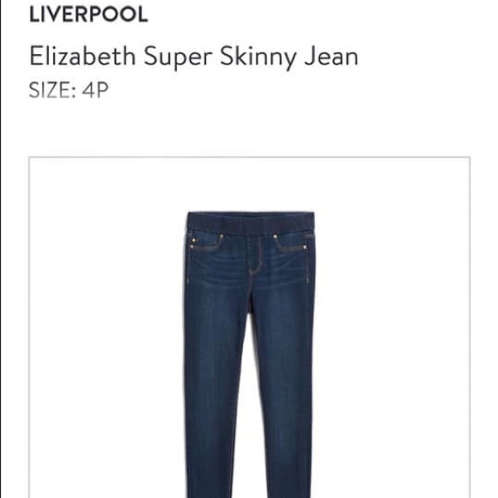 Liverpool Elizabeth Super skinny jeans size 4P